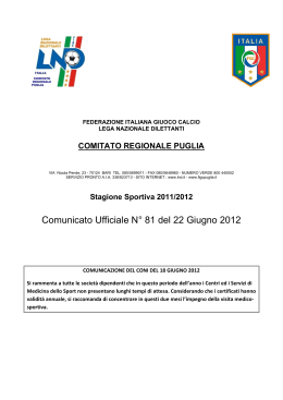 Comunicato Ufficiale N° 81 del 22 Giugno 2012 - FIGC