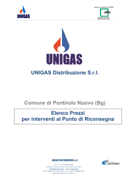 UNIGAS Distribuzione S.r.l. Comune di Pontirolo Nuovo (Bg) Elenco