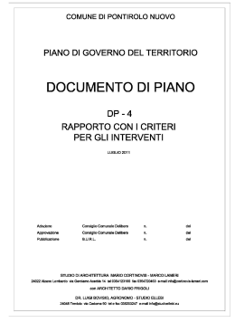 Documento di Piano - Comune di Pontirolo Nuovo