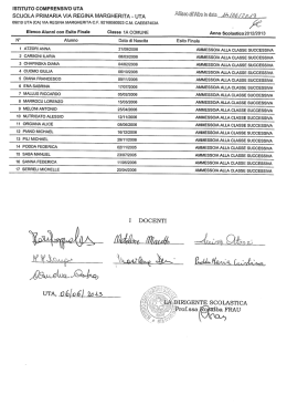 Via R. Margherita &ndash; Ammissioni classe successiva