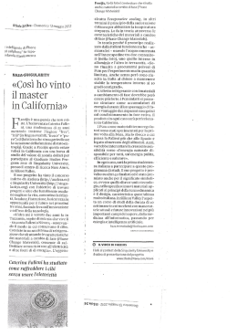 Cos&igrave; ho vinto il master in California