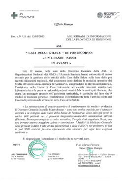 Accordo Casa della Salute Pontecorvo-Cassino