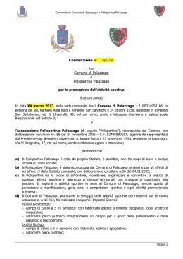 Convenzione Comune/Polisportiva