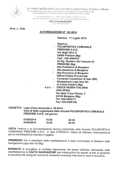 Spett.Le - Autorit&agrave; di Bacino Lacuale dei