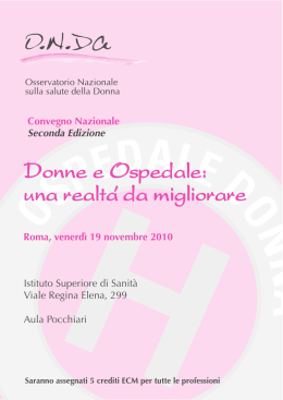 Donne e ospedale: una realtà da migliorare
