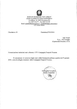 variazione orari pullman circ 83 - Liceo Classico Scientifico XXV Aprile