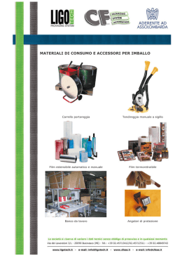 MATERIALI DI CONSUMO E ACCESSORI PER IMBALLO