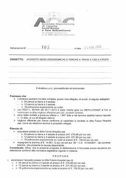 OGGETTO: ACQUISTO SEDIE ERGONOMICHE E PANCHE A