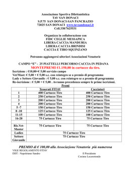 MONTEPREMI &euro;1.150,00 in cartucce da tiro. PREMIO di &euro; 100,00