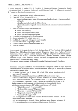 verbale n. 1 del 3 ottobre 2012 - Istituto Comprensivo Leonardo Da