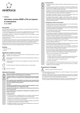 Interruttore wireless RS2W a 2 fili con ingresso di commutazione