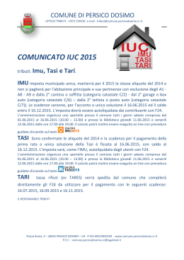 COMUNICATO IUC 2015 - Comune di Persico Dosimo