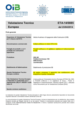 Valutazione Tecnica ETA-14/0085 Europea