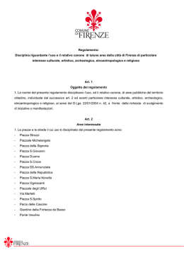 Occupazione suolo pubblico aree di particolare interesse
