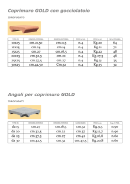 Coprimuro GOLD con gocciolatoio Angoli per coprimuro GOLD
