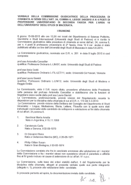 Verbale finale - Università degli Studi di Macerata