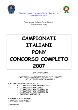 Federazione Italiana Sport Equestri Dipartimento Pony