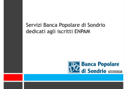 Servizi Banca Popolare di Sondrio dedicati agli iscritti ENPAM