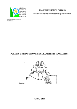 PULIZIA E DISINFEZIONE NEGLI AMBIENTI SCOLASTICI ANNO 2003