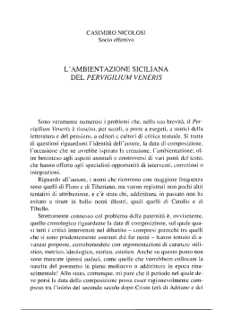 l`ambientazione siciliana del pervigilium veneris