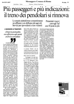 Il treno dei pendolari si rinnova