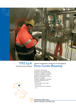 Impianto trattamento condensato centrale elettrica di Porto Corsini