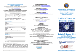 La PMA Veneta tra Decreti e Clinica ATGO AGUI Ordine Medici