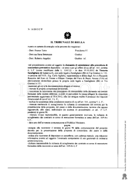 Tribunale di Biella 13 novembre 2012