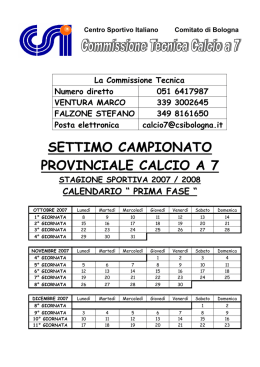 prima fase - CSI Bologna
