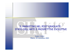 IL MARKETING NEL POST GRADUATE: STATO DELL`ARTE E