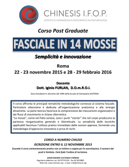 Corso Post Graduate - Associazione CHINESIS