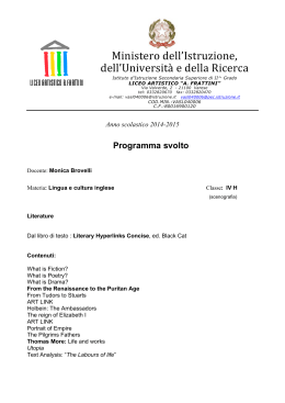 Programma svolto - Liceo Artistico Statale Frattini di Varese