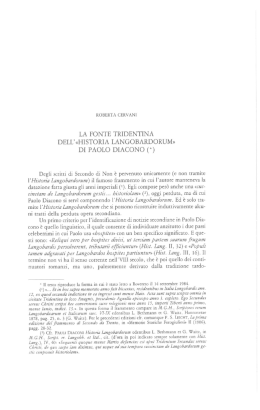 La fonte tridentina dell`"Historia Langobardorum" di Paolo Diacono