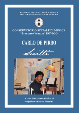 De Pirro: Scritti - Conservatorio di Musica &ldquo;Francesco Venezze&rdquo;