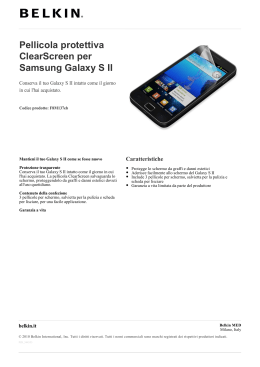 Pellicola protettiva ClearScreen per Samsung Galaxy S II