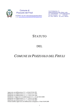 STATUTO DEL COMUNE DI POZZUOLO DEL FRIULI
