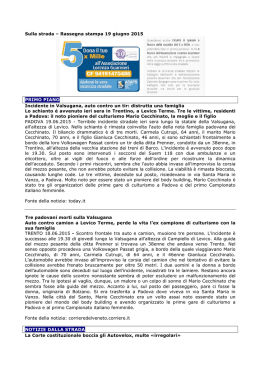 Leggi la rassegna del 19 giugno 2015
