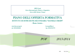 POF a.s. 2013-2014 - Liceo Daniele Crespi
