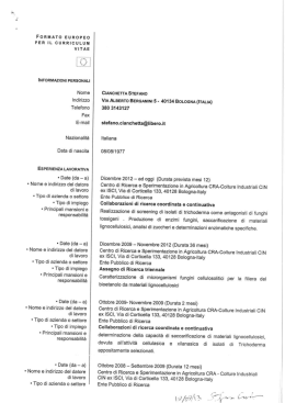 FORMATO EUROPEO PER IL CURRICULUM VITAE