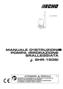 shr-150si manuale d`istruzioni pompa irrorazione sralleggiata