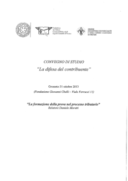 formazione della prova nel processo tributario