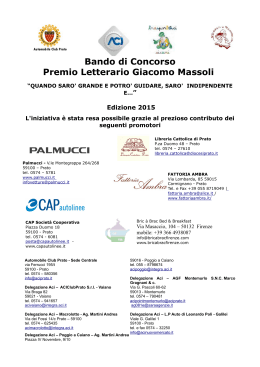 Bando di Concorso Premio Letterario Giacomo Massoli