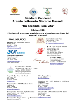 Bando di Concorso Premio Letterario Giacomo Massoli &ldquo;Un
