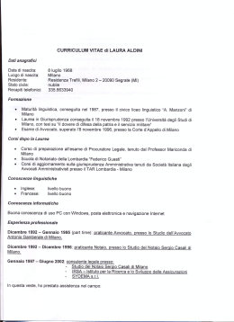 CURRICULUM VITAE di LAURA ALBINI