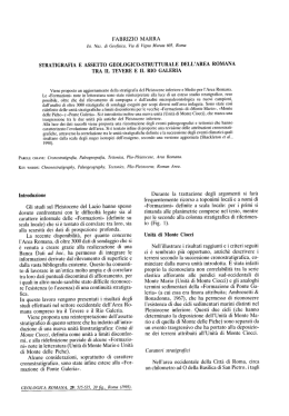 Stratigrafia e assetto geologico-strutturale dell`area romana tra il