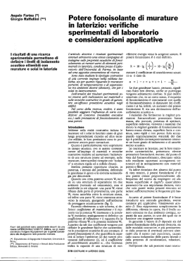 Potere fonoisolante di murature in laterizio