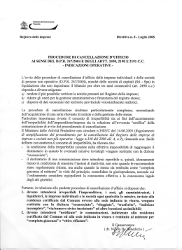 DIRETTIVA DEL CONSERVATORE N.8 – Luglio 2008