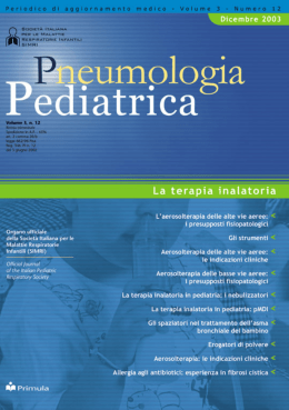 La terapia inalatoria: una monografia di Pneumologia Pediatrica