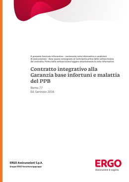 Contratto integrativo alla Garanzia base infortuni e malattia del PPB