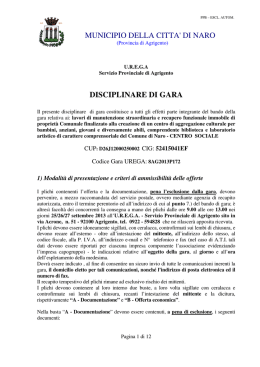 Disciplinare di Gara centro Sociale